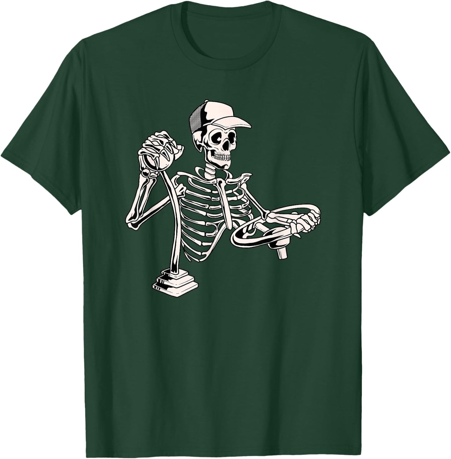 Skeleton Truck Driver - Funny Big Trucking Trucker T-Shirt - T-Shirt | Forest