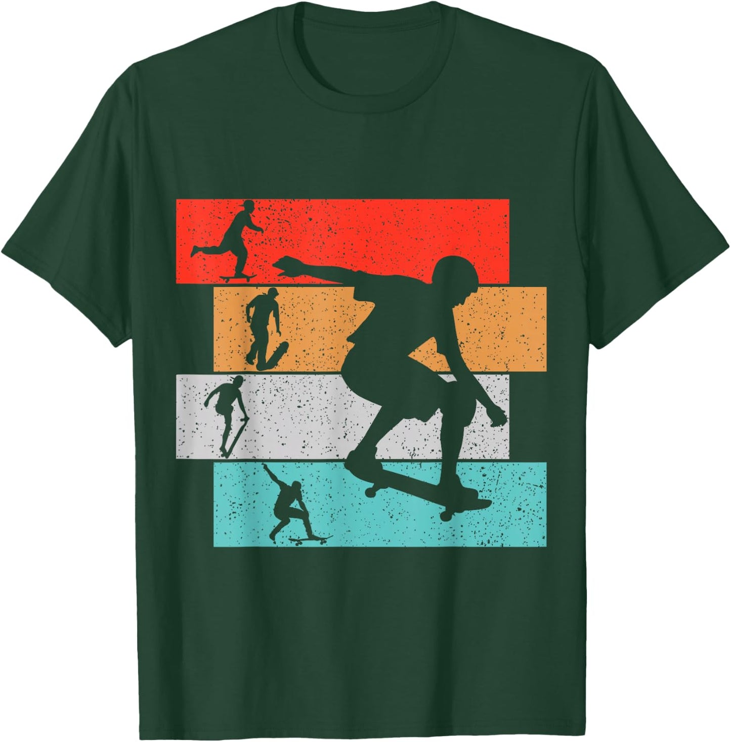 Skater Skateboarder Retro Skateboard Boys Youth T-Shirt - T-Shirt | Forest