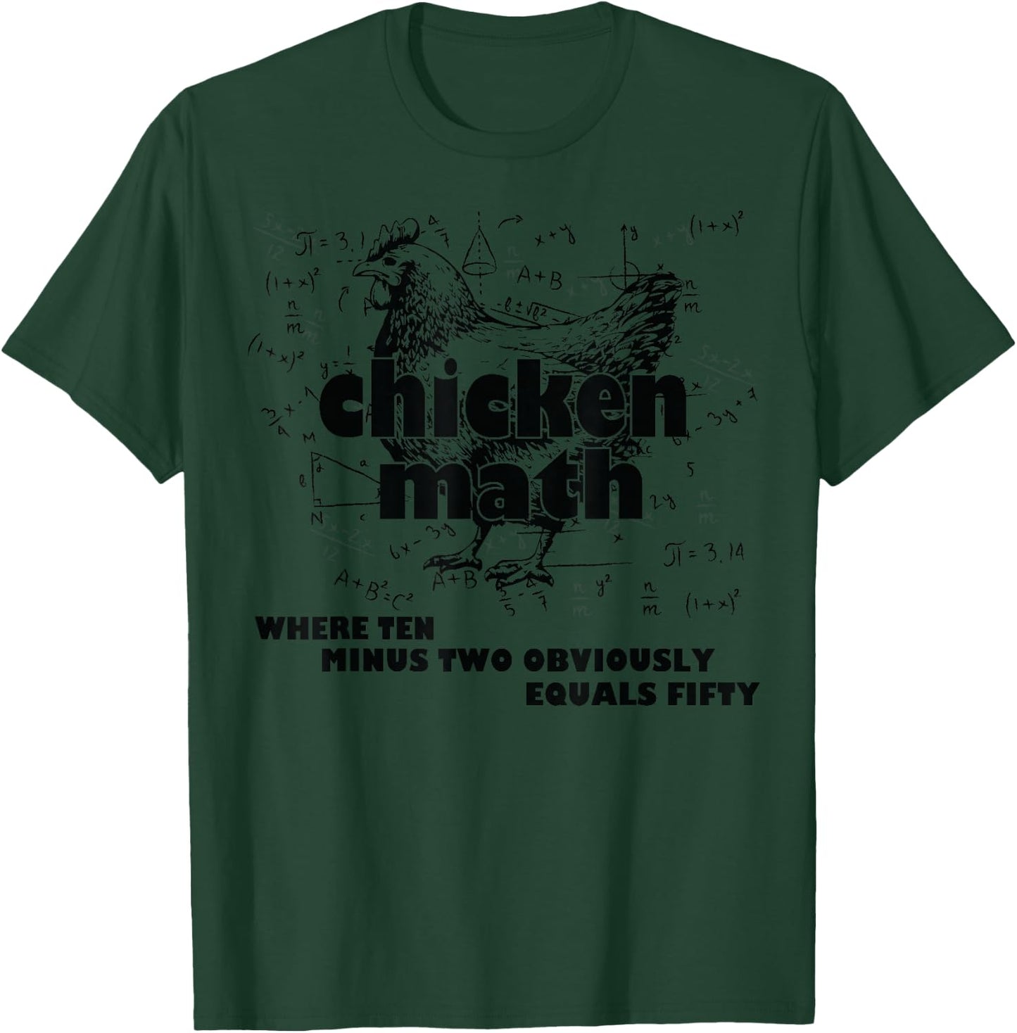 Teacher Chicken Math Mathemachicken Funny Chicken Lovers T-Shirt - T-Shirt | Forest