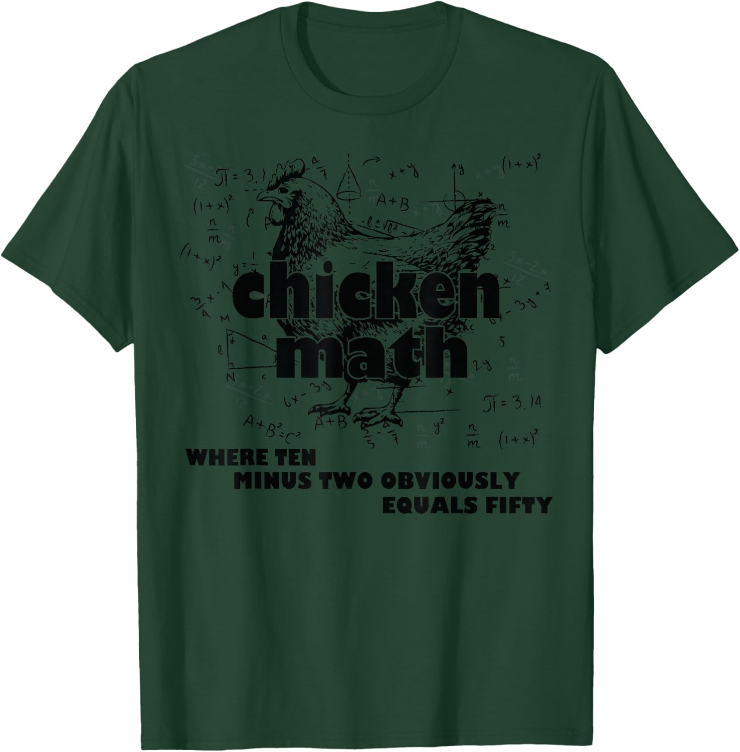 Teacher Chicken Math Mathemachicken Funny Chicken Lovers T-Shirt - T-Shirt | Forest
