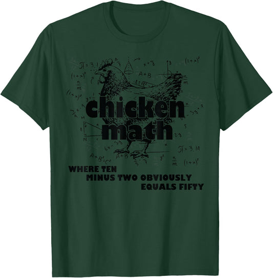 Teacher Chicken Math Mathemachicken Funny Chicken Lovers T-Shirt - T-Shirt | Forest