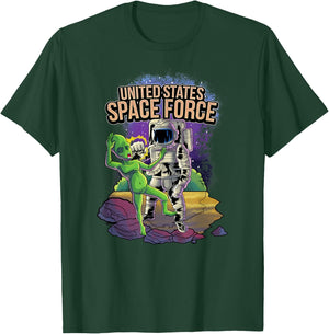 Funny Alien Punched By United States Space Force Astronauts T-Shirt - T-Shirt | Forest