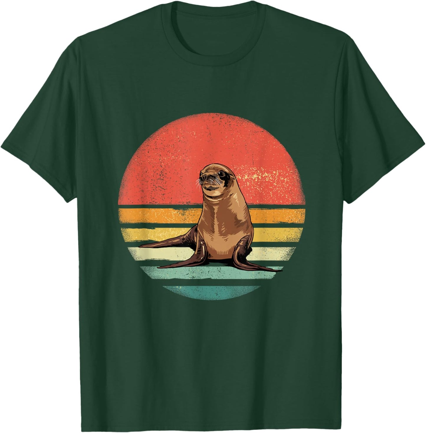 Retro Vintage Sea Lion Animal Lover T-Shirt - T-Shirt | Forest