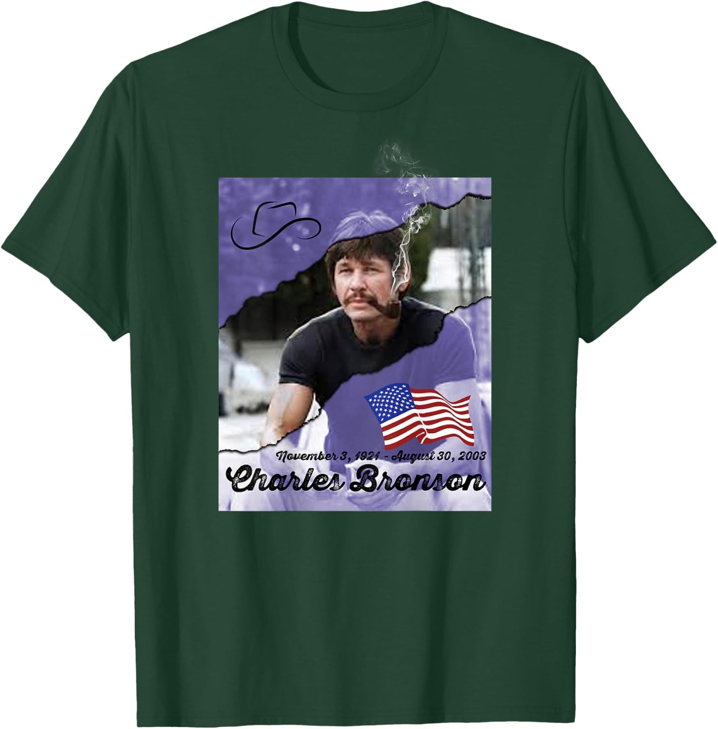 Charles Bronson_002_Back Printed T-Shirt - T-Shirt | Forest