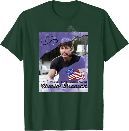 Charles Bronson_002_Back Printed T-Shirt - T-Shirt | Forest