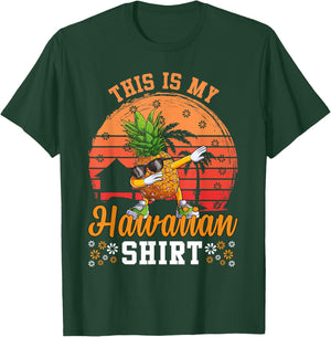 Dabbing Pineapple Hawaiian Shirts Tropical Aloha Beaches T-Shirt - T-Shirt | Forest