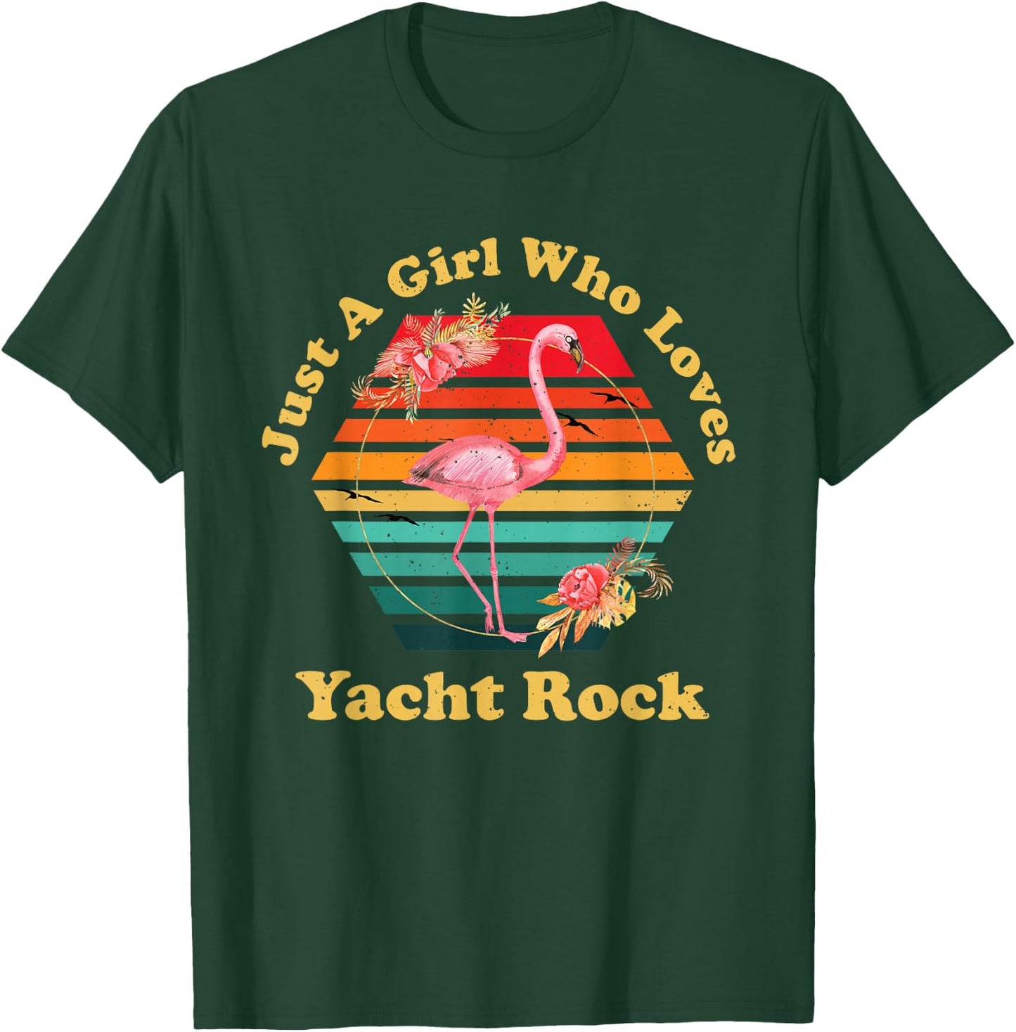 Retro Flamingo Just A Girl Who Loves Yacht Rock Vintage T-Shirt - T-Shirt | Forest