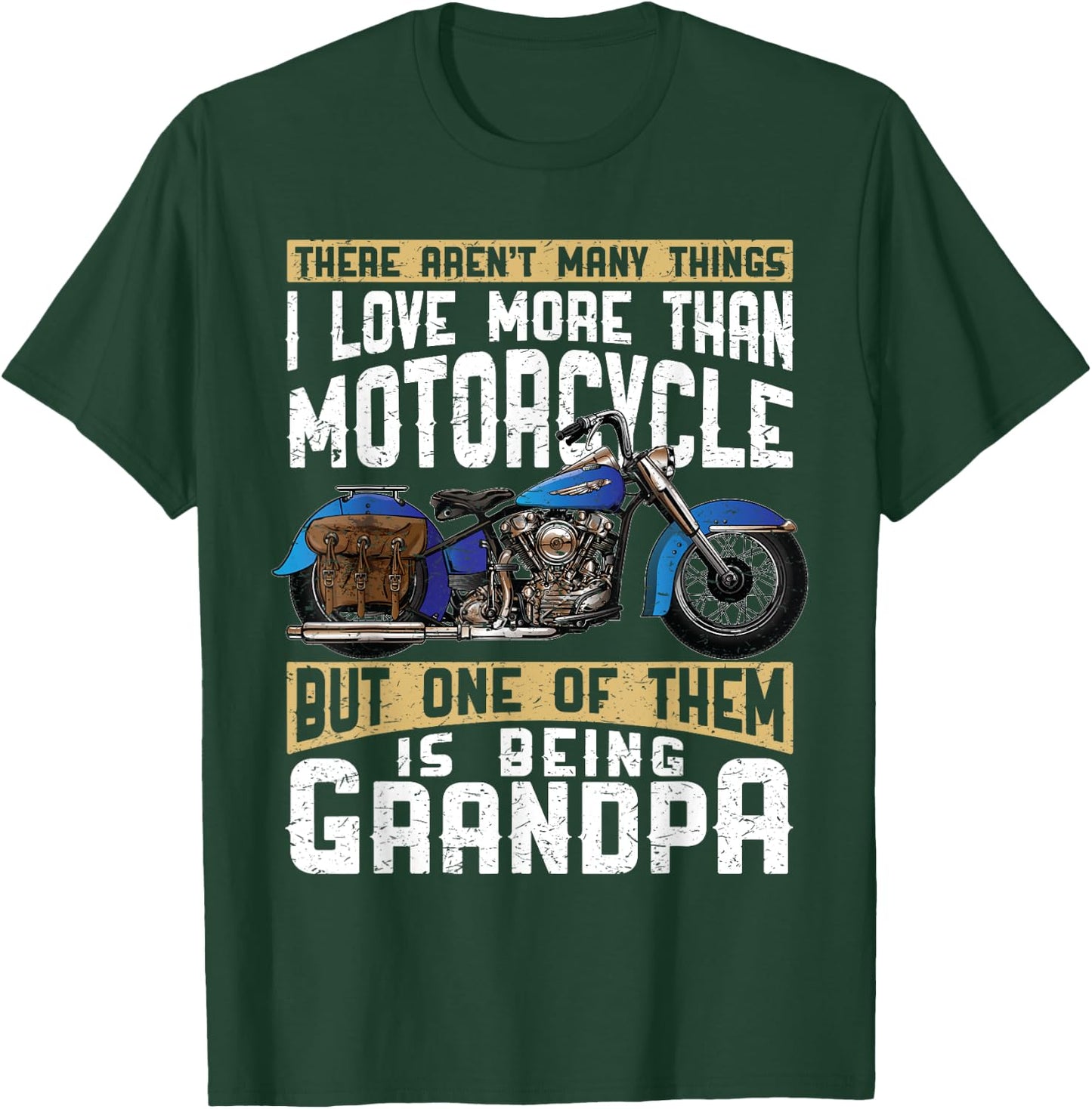 Best Grandpa Biker Motorcycle T Shirt Gift Grandfather T-Shirt - T-Shirt | Forest