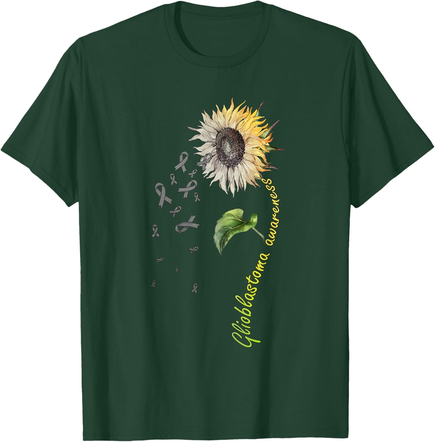 Glioblastoma Awareness Sunflower T-Shirt - T-Shirt | Forest