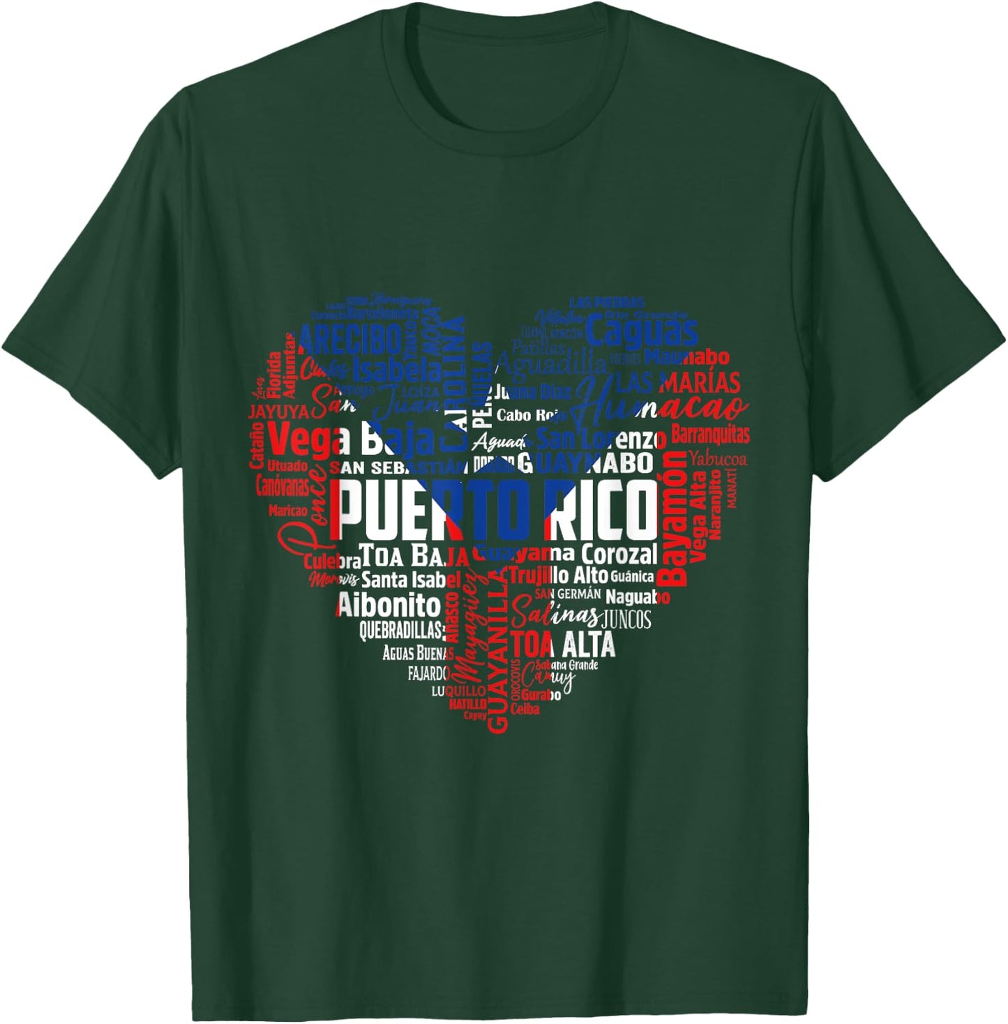 Puerto Rico Cities Flag Puerto Rican roots culture men women T-Shirt - T-Shirt | Forest