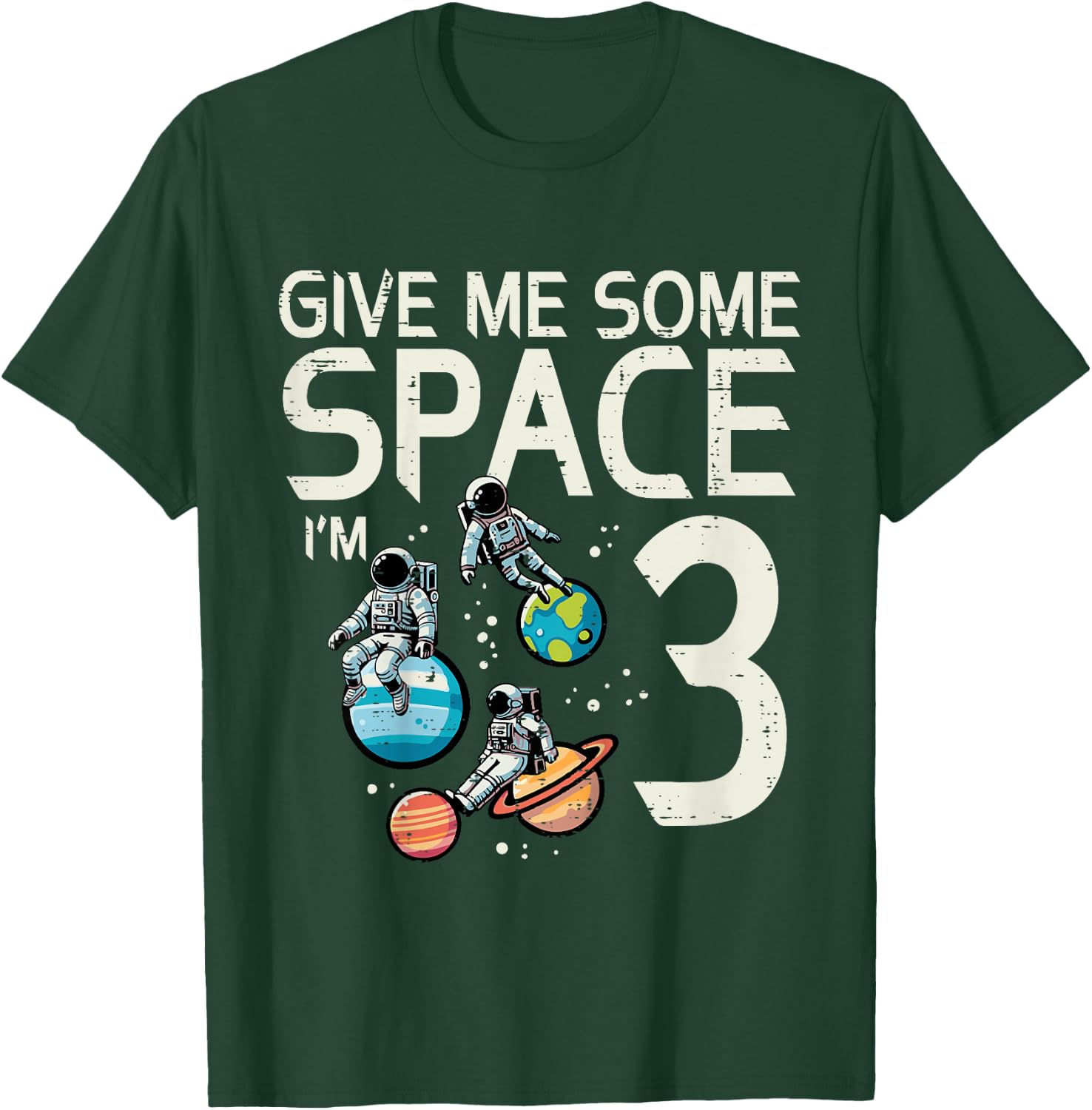 Kids 3rd Birthday Astronaut Give Me Space 3 Years Old Boys Kids T-Shirt - T-Shirt | Forest