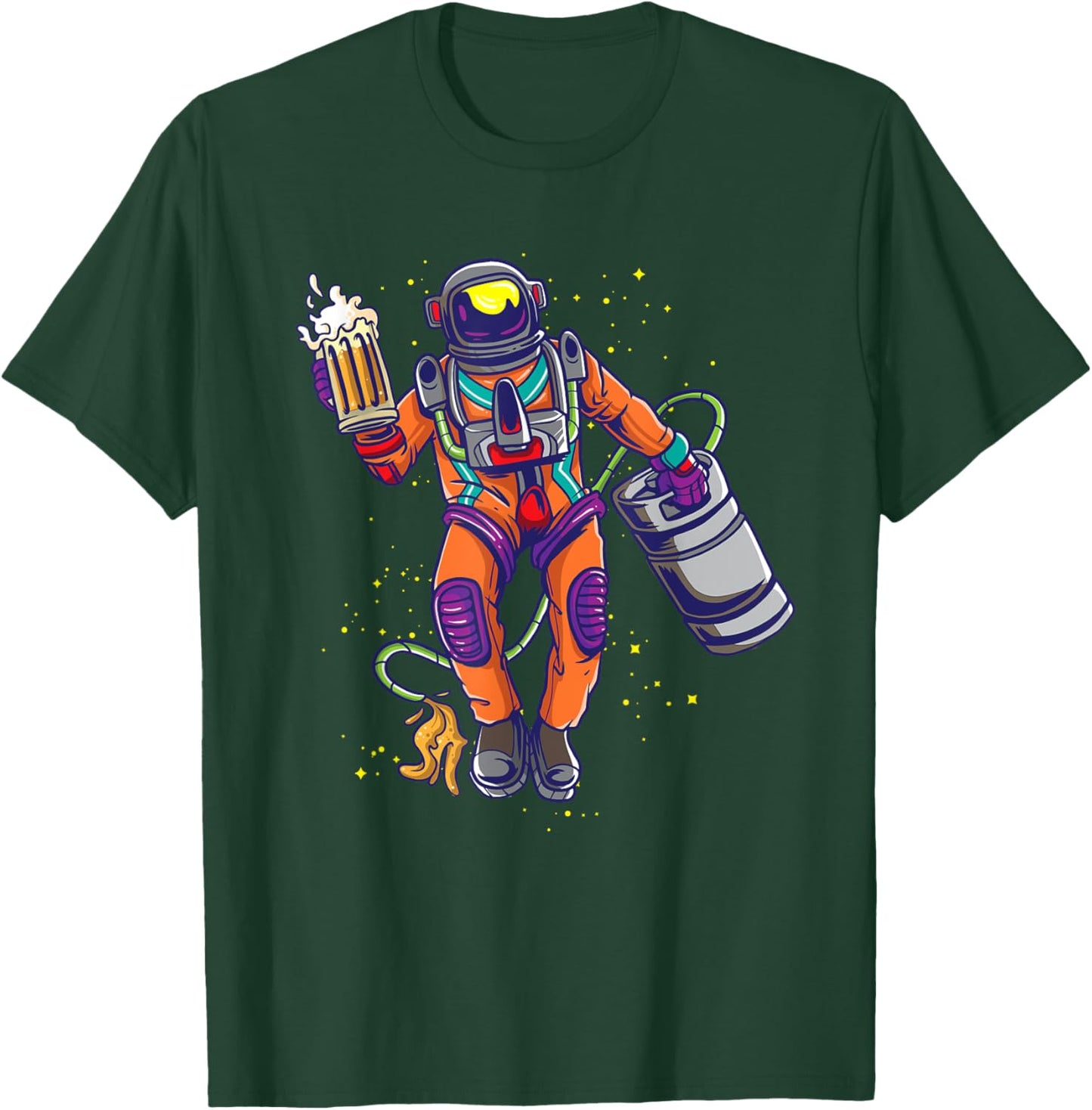 Astronaut Drinks Beer in Space T-Shirt - T-Shirt | Forest