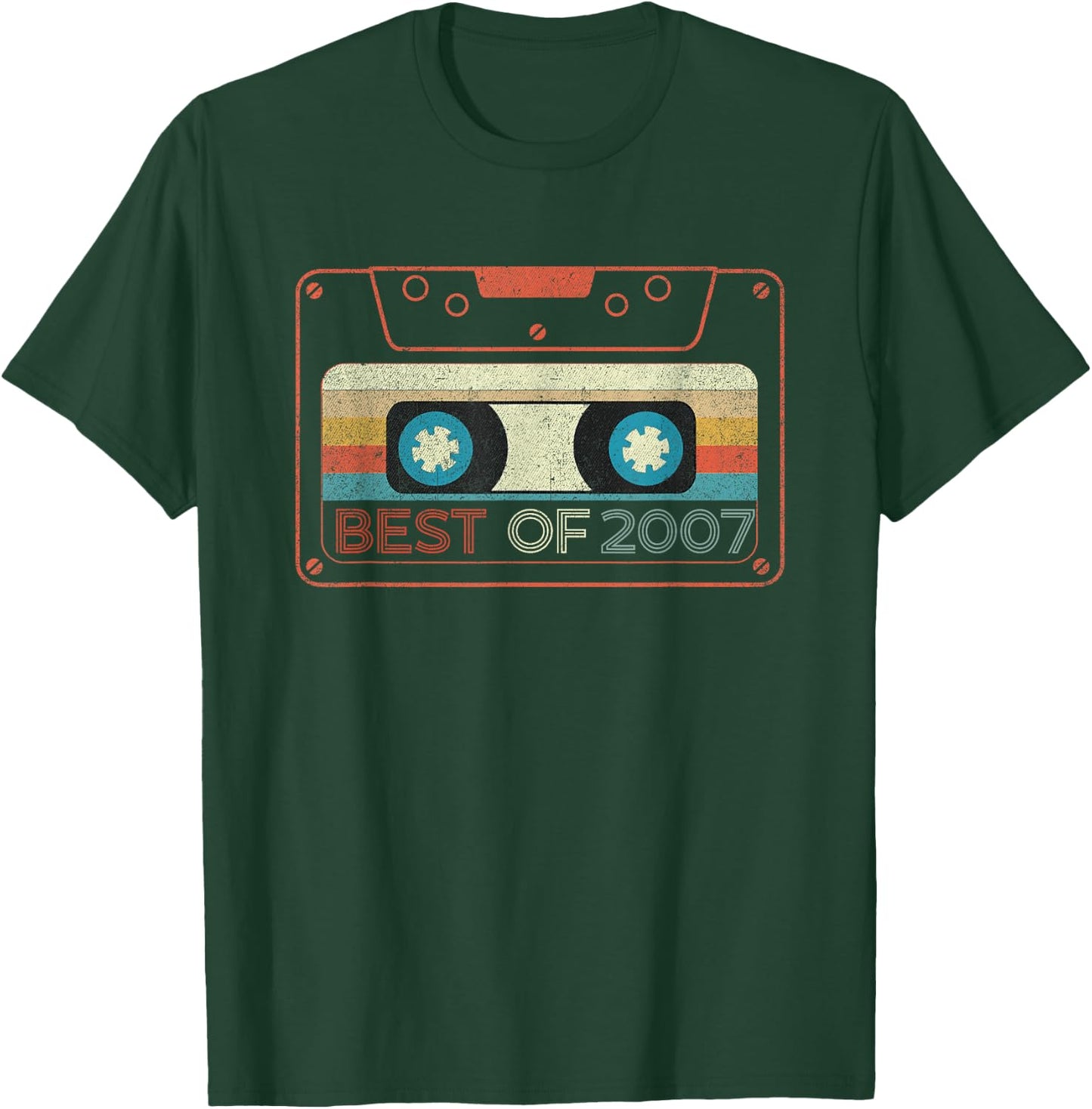 Best Of 2007 Cassette Tape Year Of Birth Birthday T-Shirt - T-Shirt | Forest