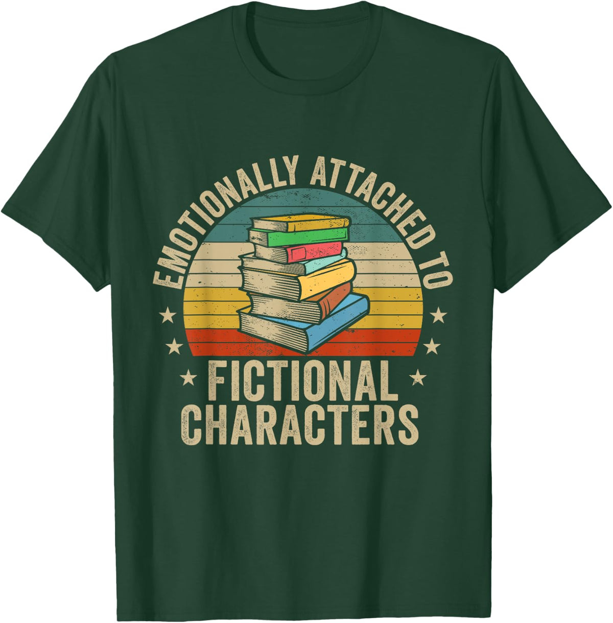 Librarian Gifts & Reading Gifts Women Emotionally Attached to Fictional Characters Book Lover Nerd Black T-Shirt - T-Shirt | Forest