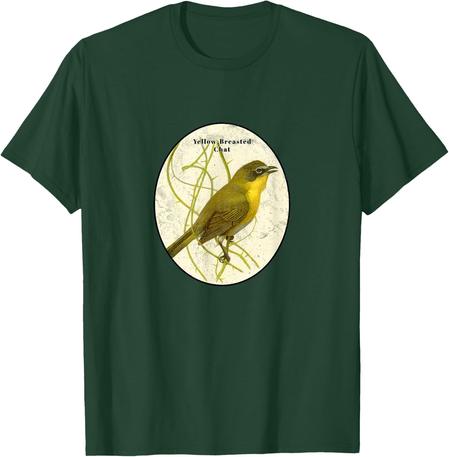 Retro Antique Yellow-Breasted Chat Vintage Bird Design T-Shirt - T-Shirt | Forest