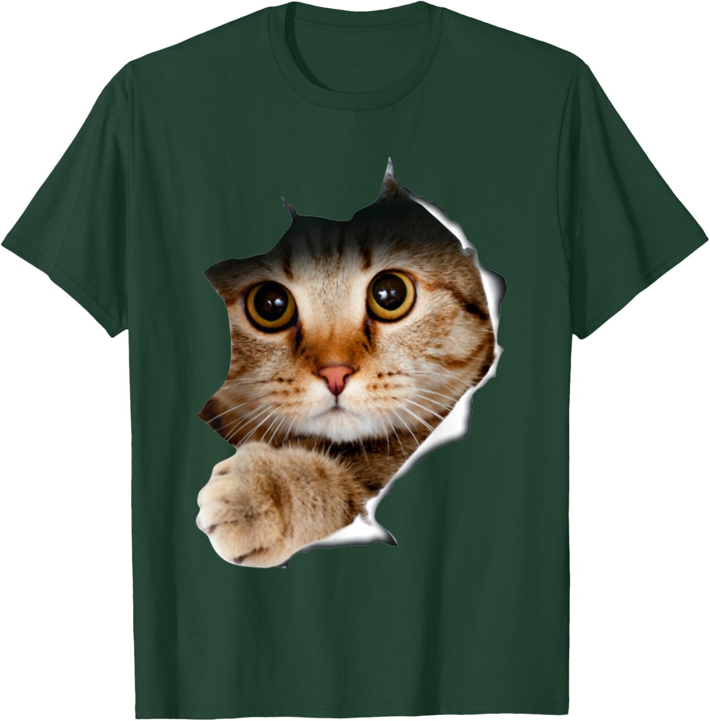 Cat Shirt, Cat , Cat Torn Cloth Shirt, Kitten,Kitty T-Shirt - T-Shirt | Forest