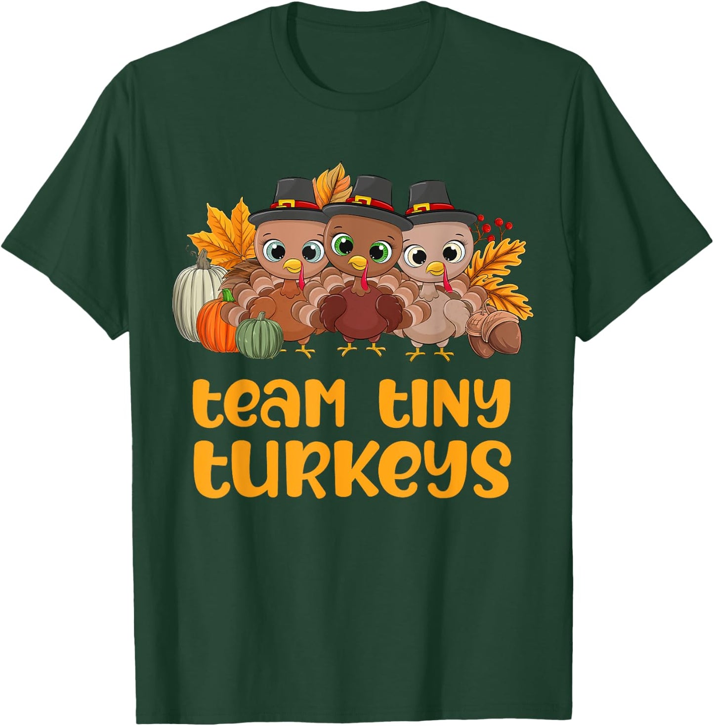 NICU Nurse ICU Neonatal Team Tiny Turkeys Fall Thanksgiving T-Shirt - T-Shirt | Forest