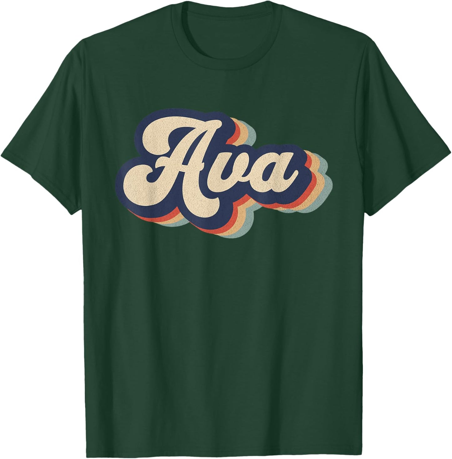 Retro Vintage Ava Name Personalized T-Shirt - T-Shirt | Forest