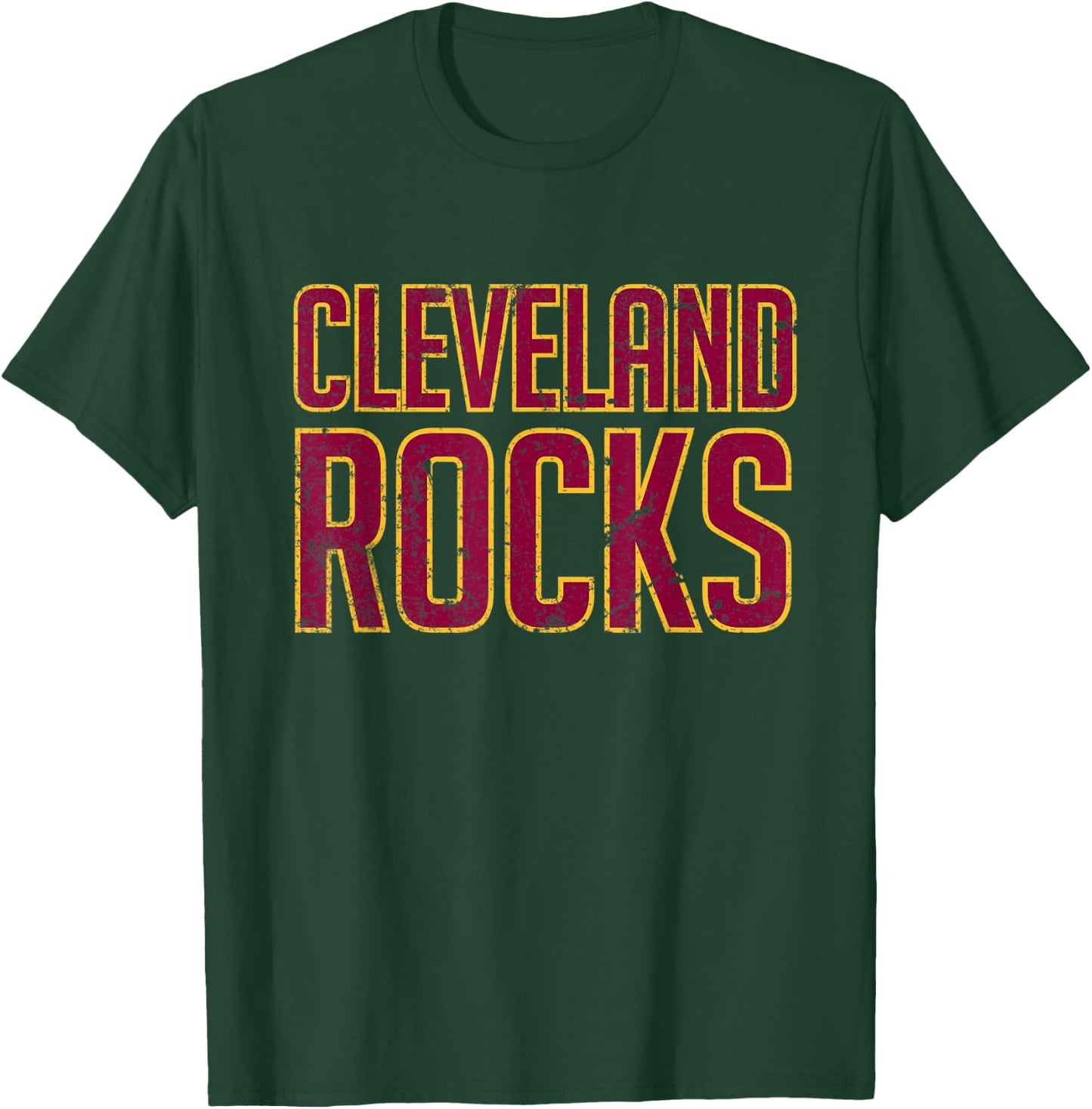 Cleveland Rocks Distressed Style Shirt T-Shirt - T-Shirt | Forest