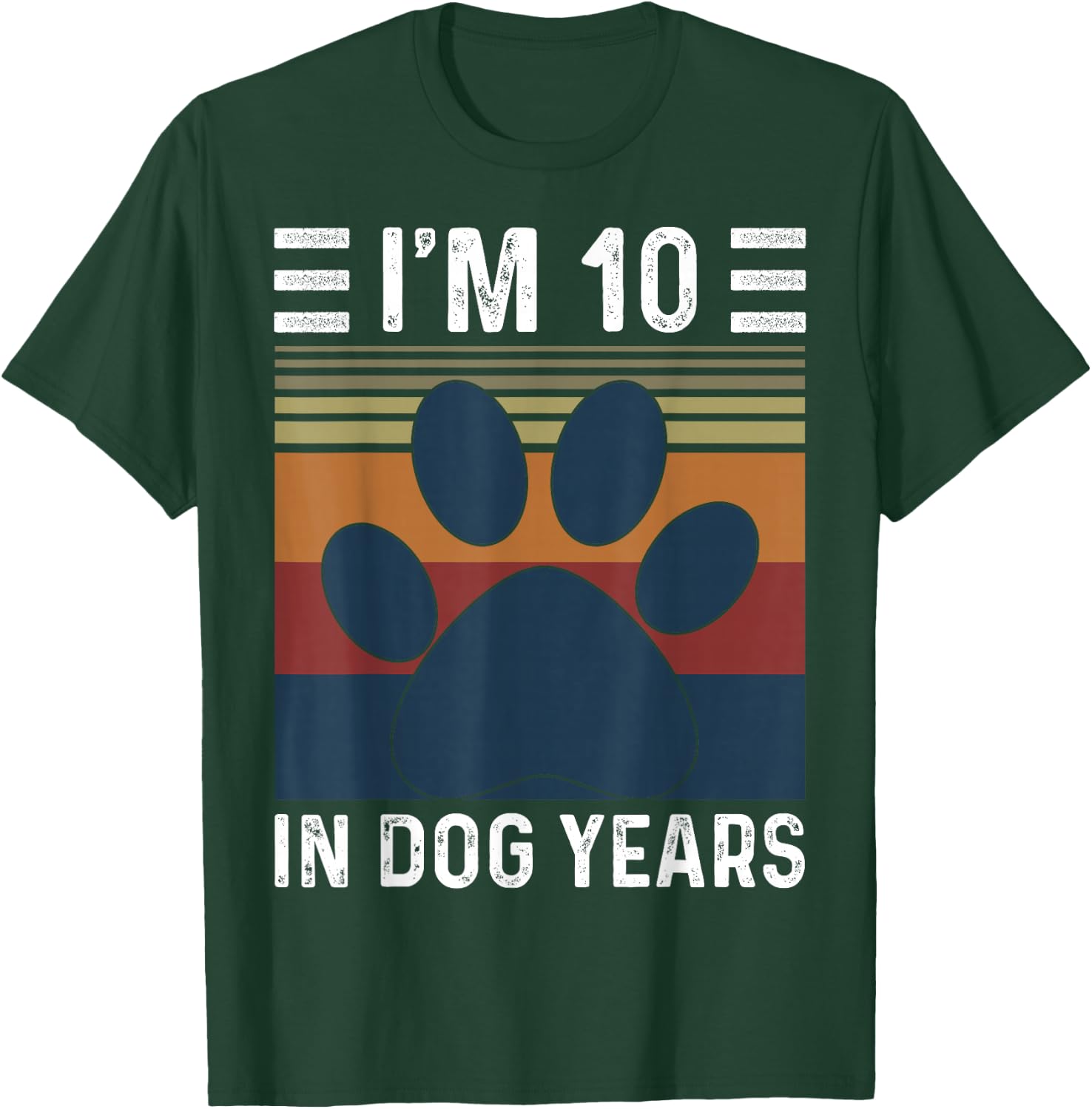 I'm 10 In Dog Years 70th Birthday Vintage Funny 70 Year Old T-Shirt - T-Shirt | Forest