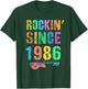 Rockin' Since 1986 Vintage Rockstar 40th Birthday Mom Dad 40 T-Shirt - T-Shirt | Forest