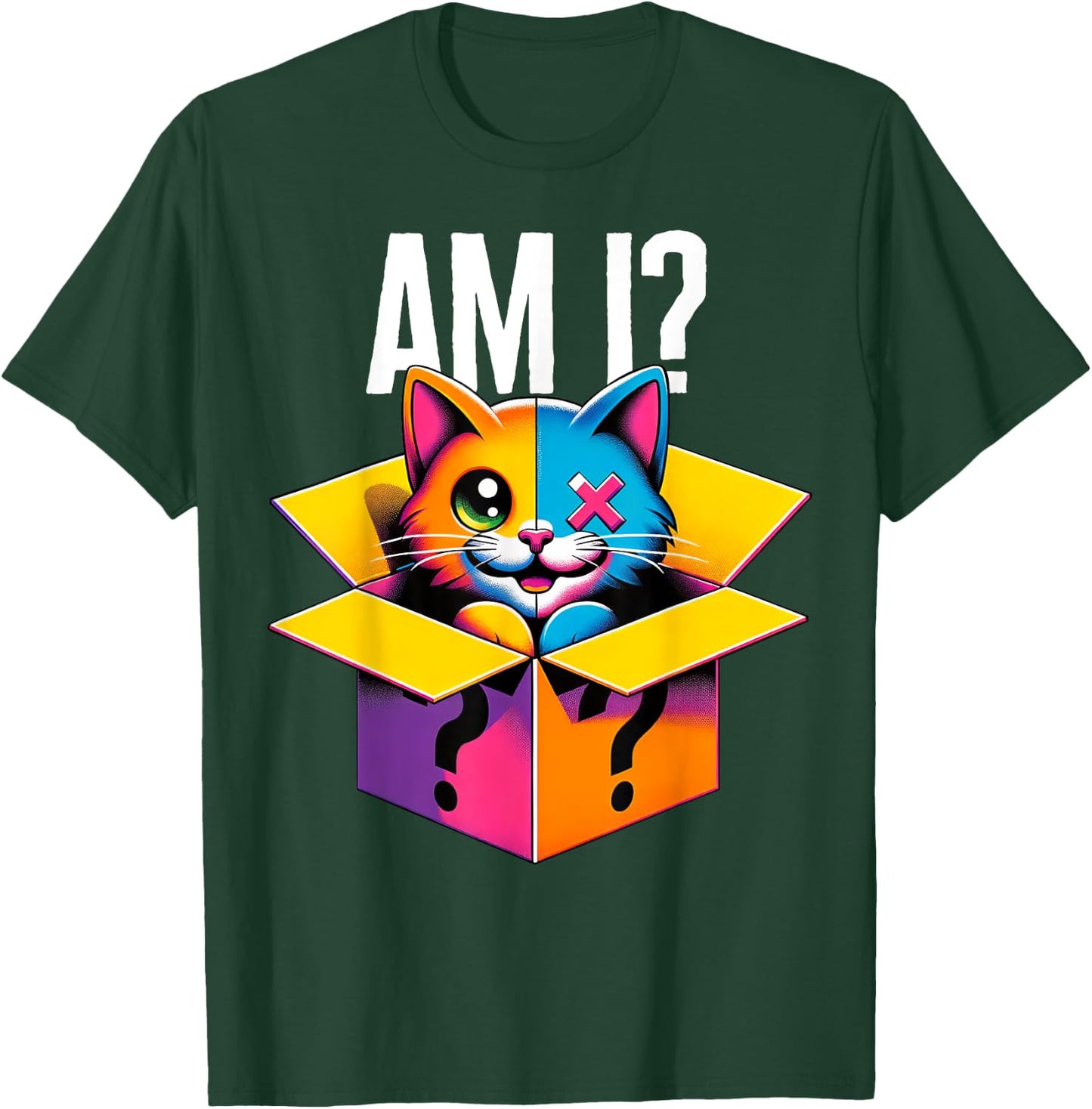Schrodinger's Cat Am I Half Smiling Paradoxical Humor Physic T-Shirt - T-Shirt | Forest