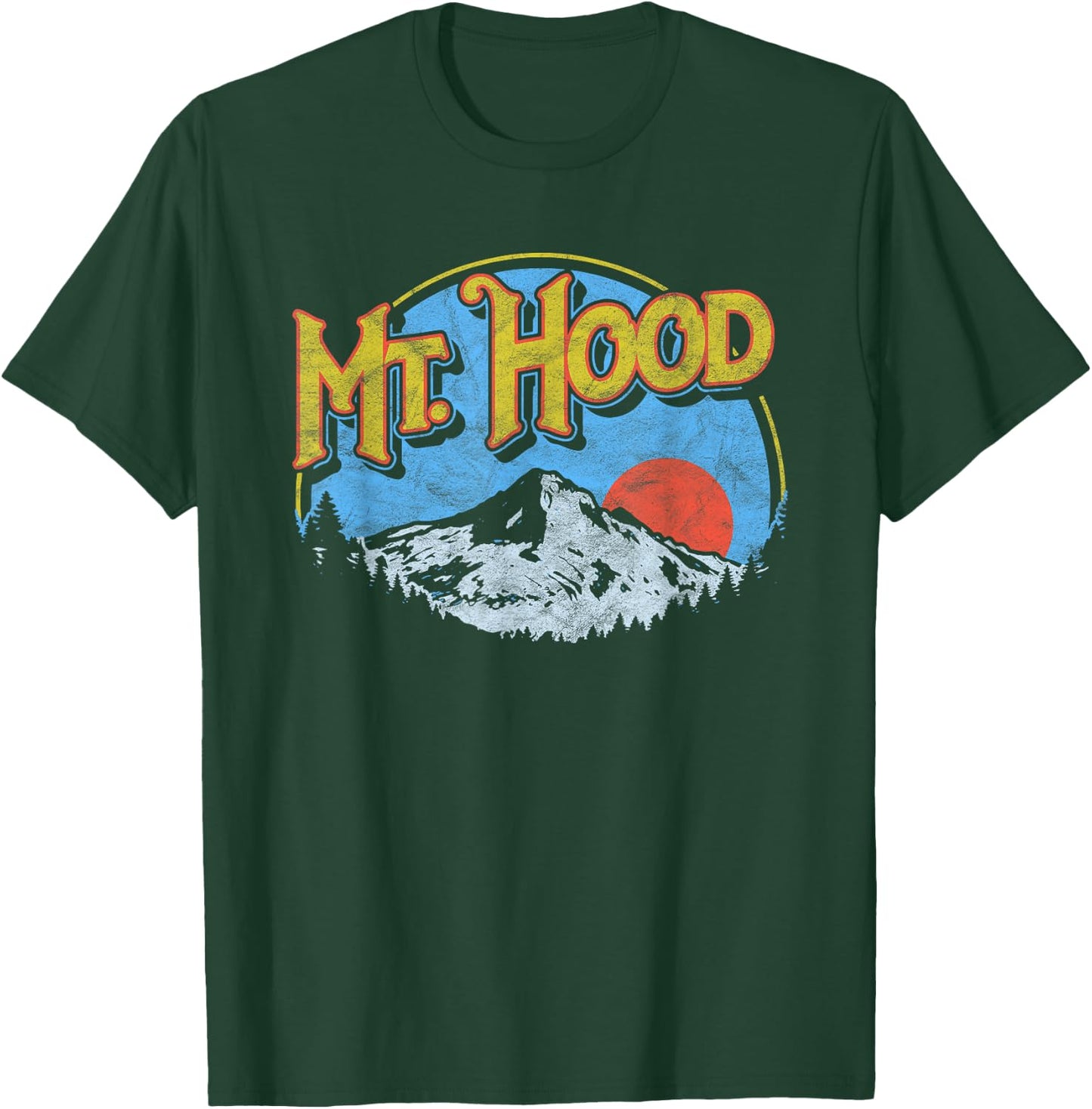 Vintage Mt Hood Oregon Nature & Outdoors Retro Graphic T-Shirt - T-Shirt | Forest