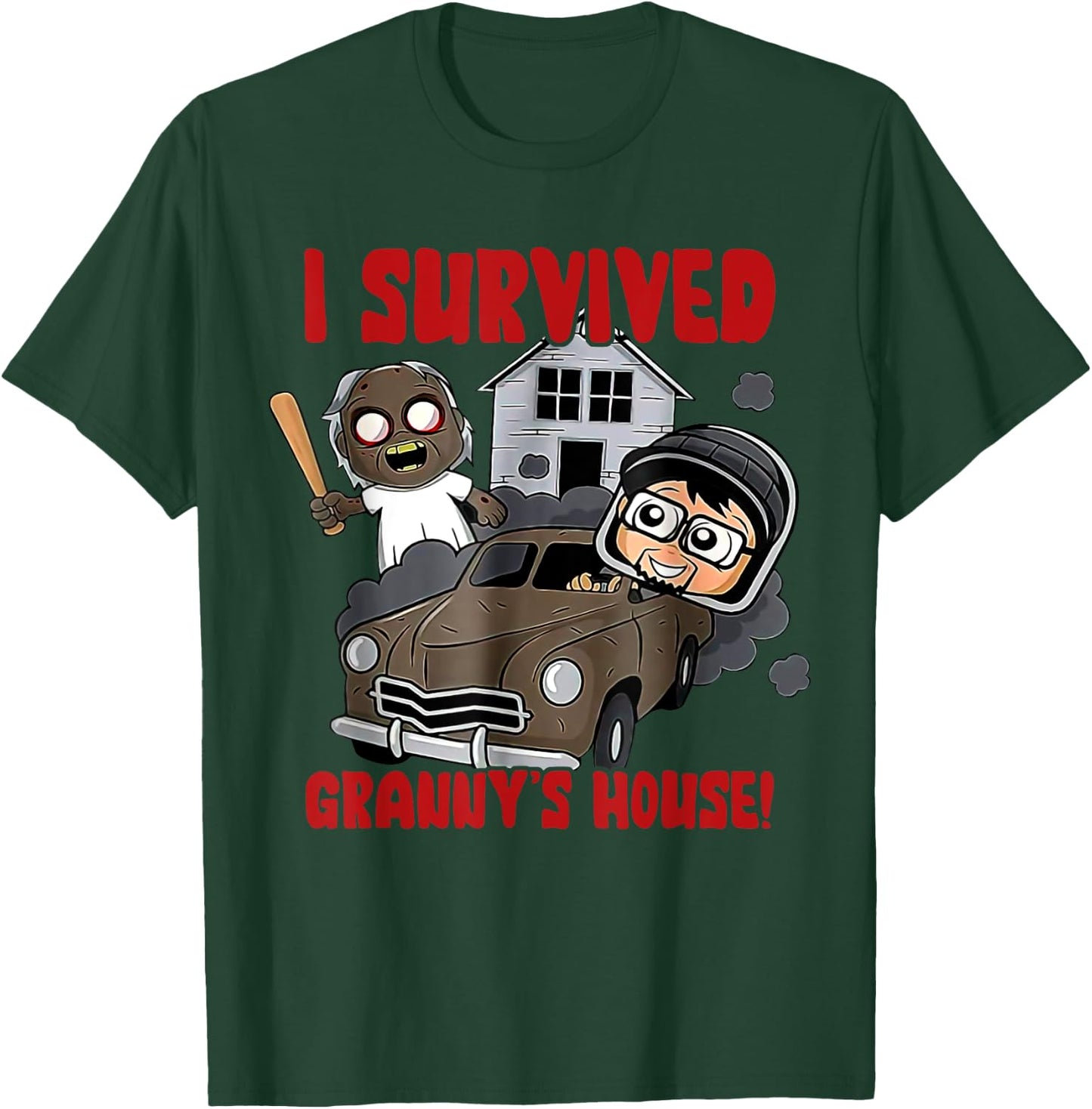 I Survived Granny's Funny House T-Shirt - T-Shirt | Forest