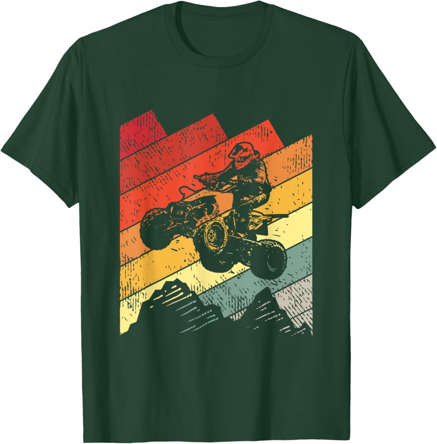 ATV Biker Vintage Gift Racing Four Wheeler Quad Bike T-Shirt - T-Shirt | Forest