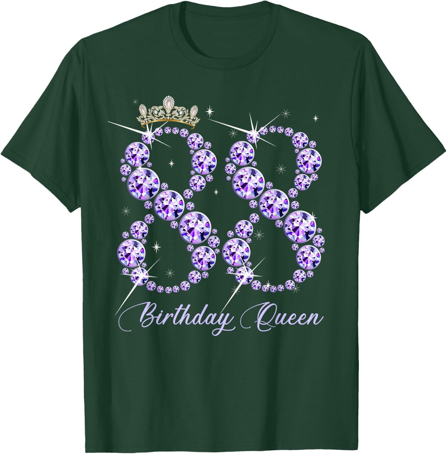 88 Year Old Its My 88th Birthday Queen Diamond Heels Crown T-Shirt - T-Shirt | Forest