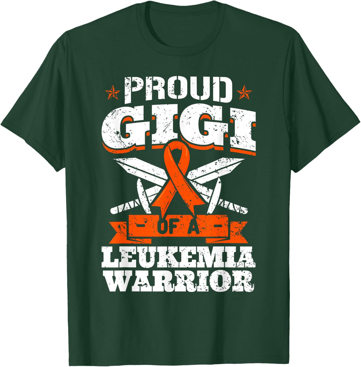 Proud Gigi Of A Leukemia Warrior Grandma Awareness Ribbon T-Shirt - T-Shirt | Forest
