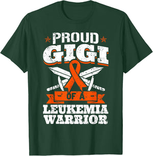 Proud Gigi Of A Leukemia Warrior Grandma Awareness Ribbon T-Shirt - T-Shirt | Forest