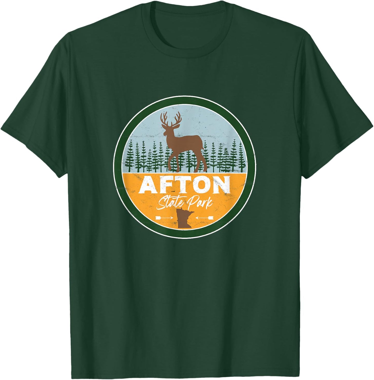 Afton State Park Minnesota MN Forest Deer Badge T-Shirt - T-Shirt | Forest