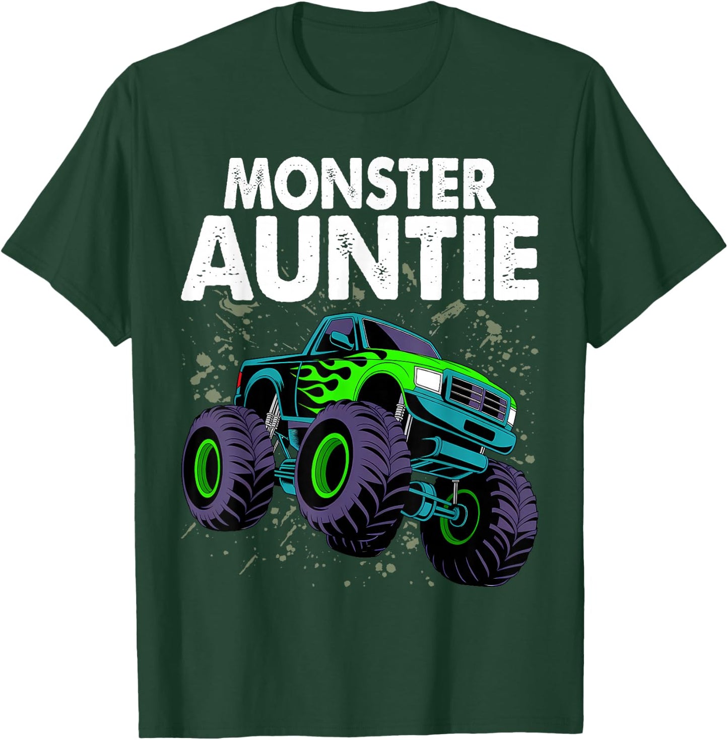 Auntie Family Matching Monster Truck Lovers T-Shirt - T-Shirt | Forest