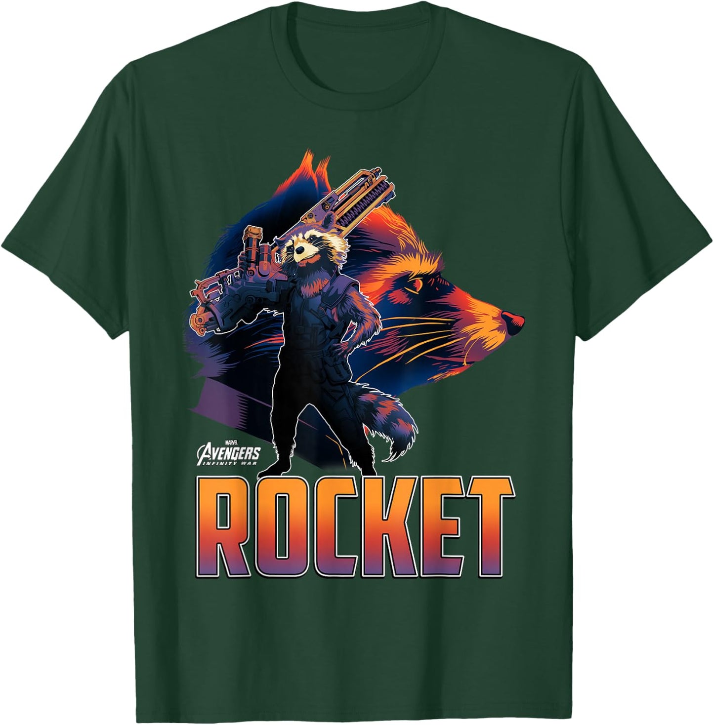 Marvel Infinity War Rocket Head Guardian Profile Portrait T-Shirt - T-Shirt | Forest
