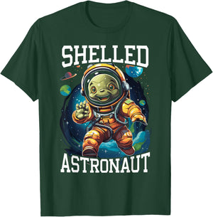 Space Turtle Astronaut Tortoise Marine Biology Outerspace T-Shirt - T-Shirt | Forest