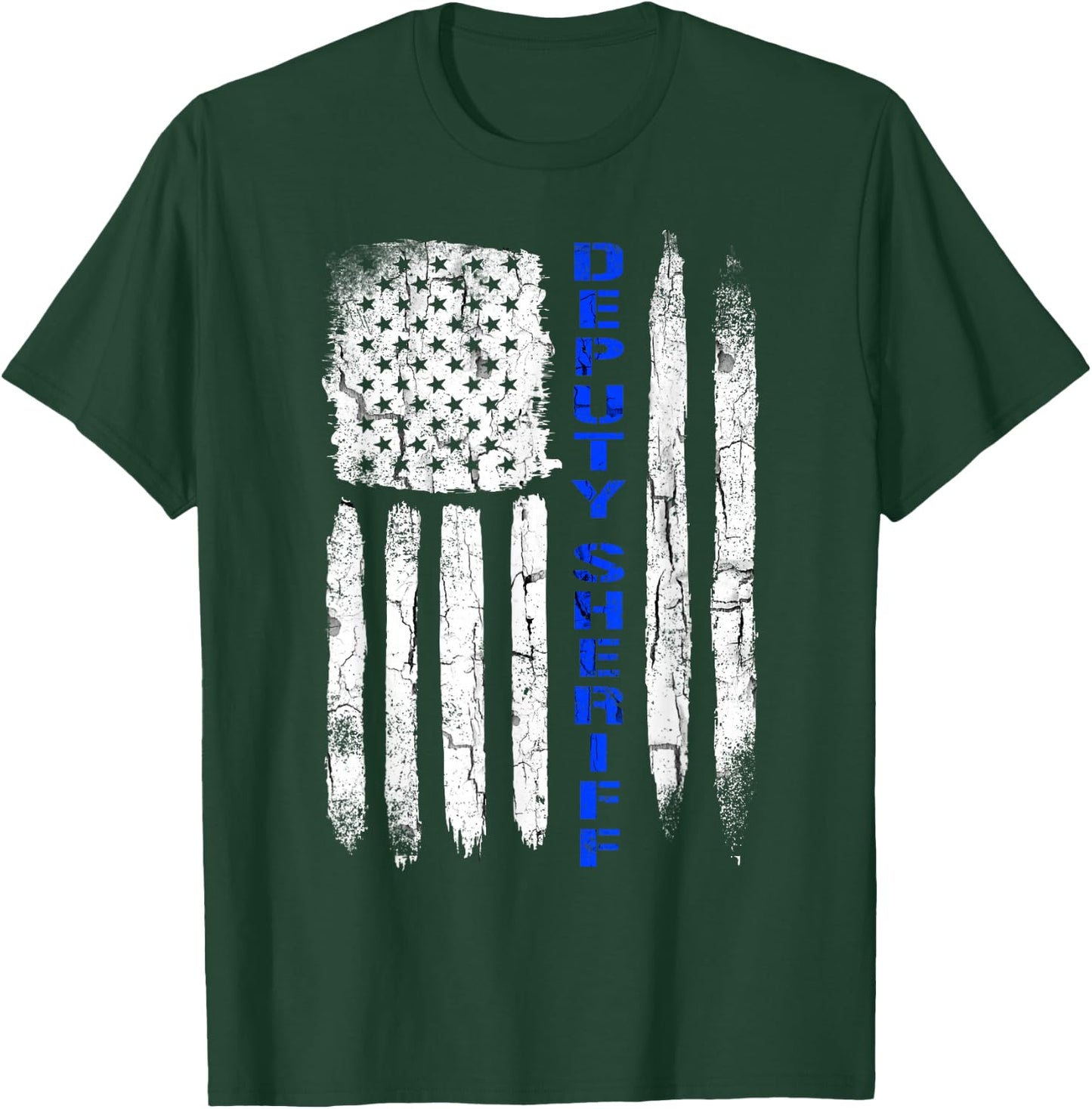 Deputy Sheriff Shirts Thin Blue Line American Flag T-Shirt - T-Shirt | Forest