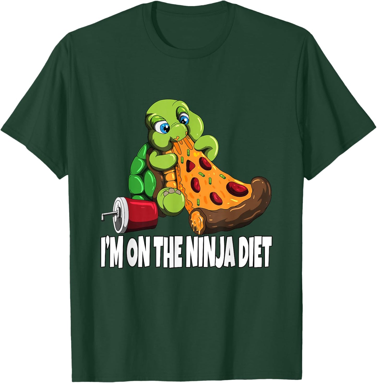 Turtle on a Diet Eats Pizza I'm on The Ninja Diet T-Shirt - T-Shirt | Forest