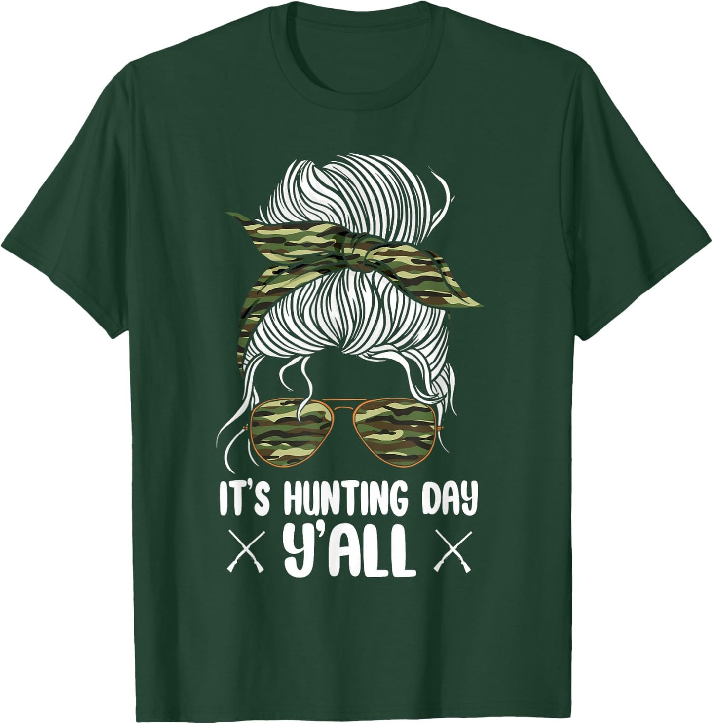 Deer Hunting Hunter Girl Sunglasses Vintage Camouflage Camo T-Shirt - T-Shirt | Forest