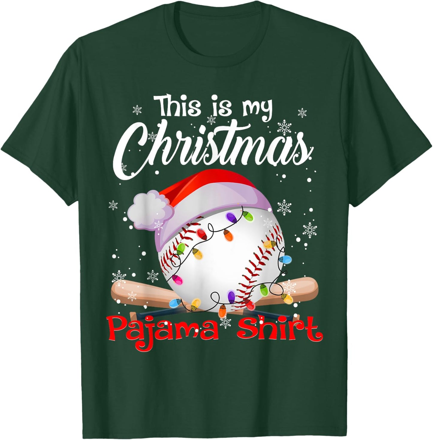 This Is My Christmas Pajama Baseball T-Shirt - T-Shirt | Forest