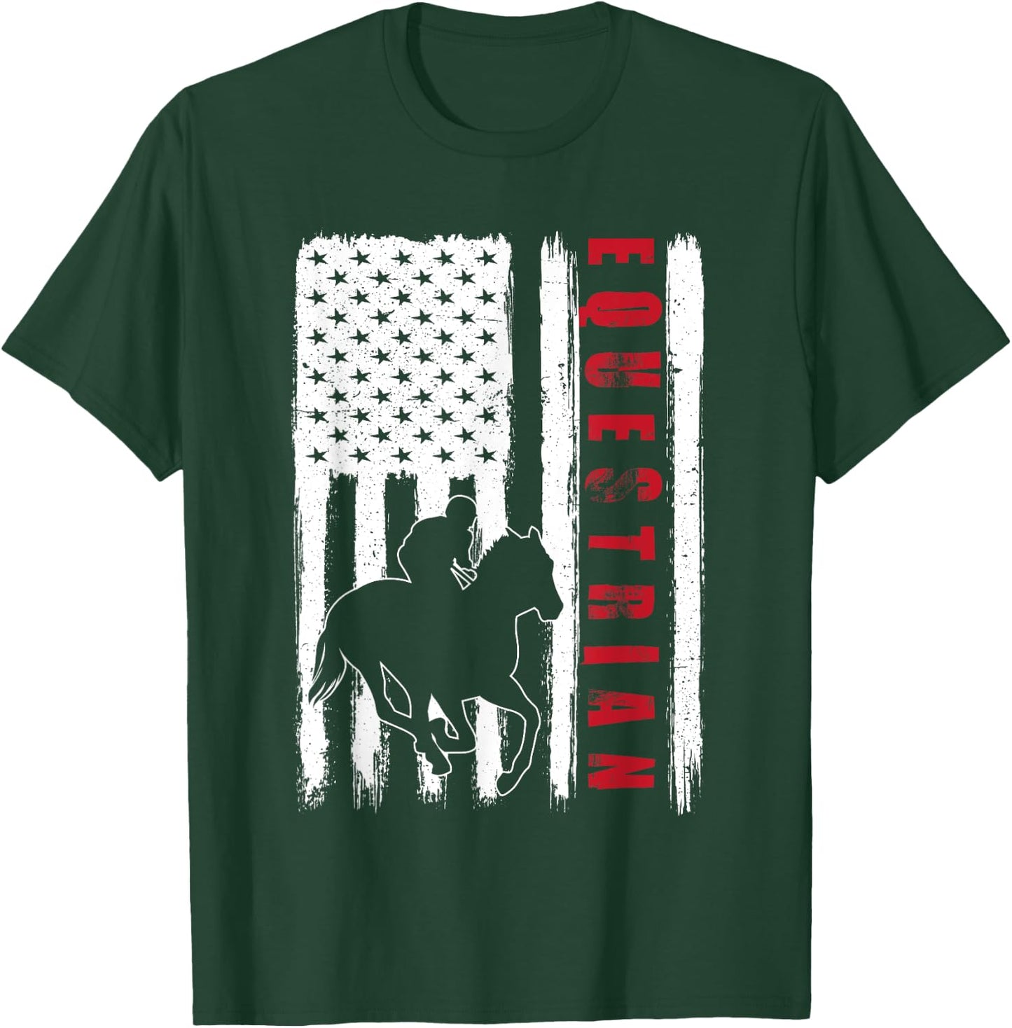 USA Equestrian team American flag US Horses rider men women T-Shirt - T-Shirt | Forest