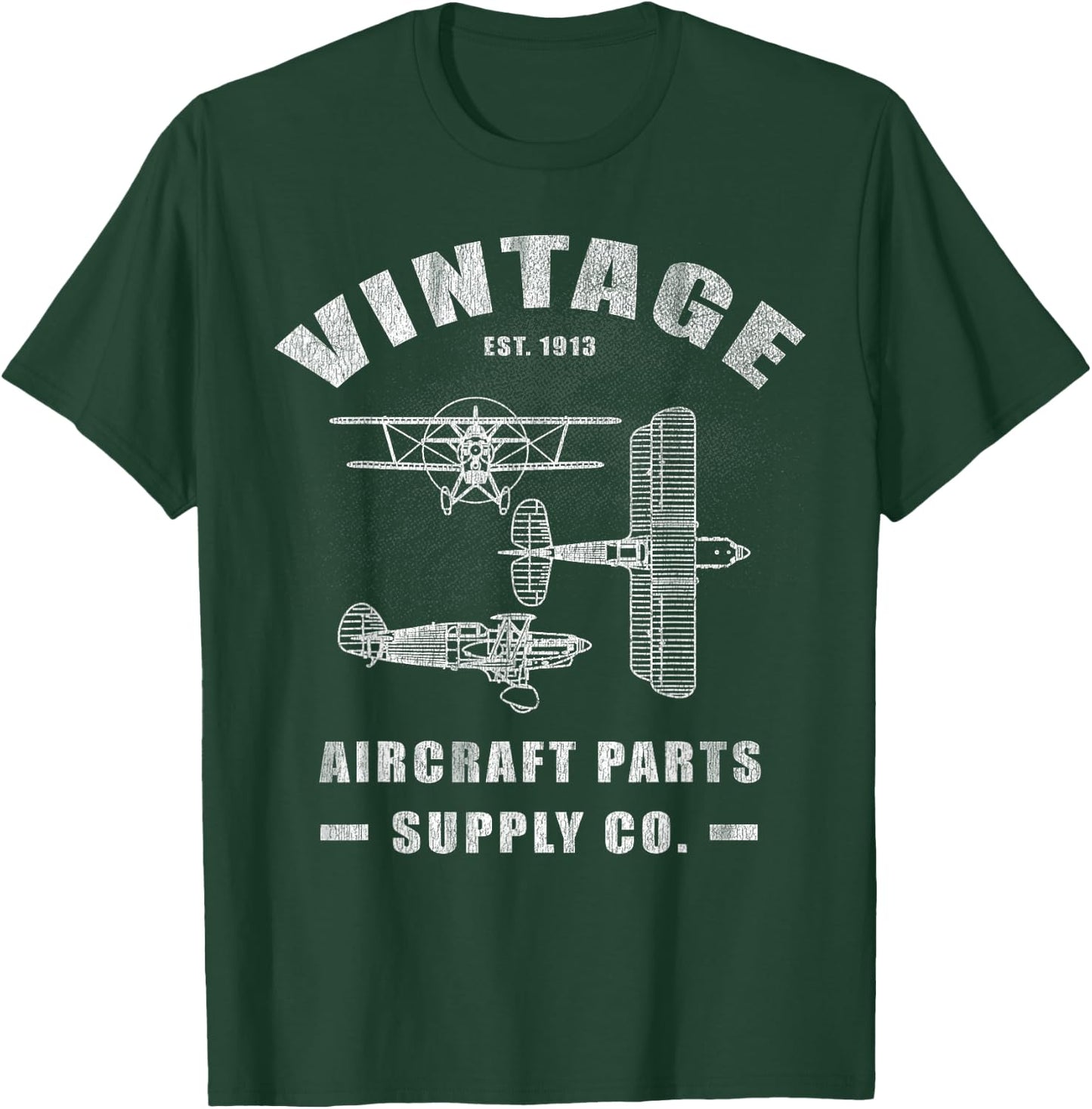 Airplane Aircraft Mechanic Biplane Bush Plane T-Shirt - T-Shirt | Forest