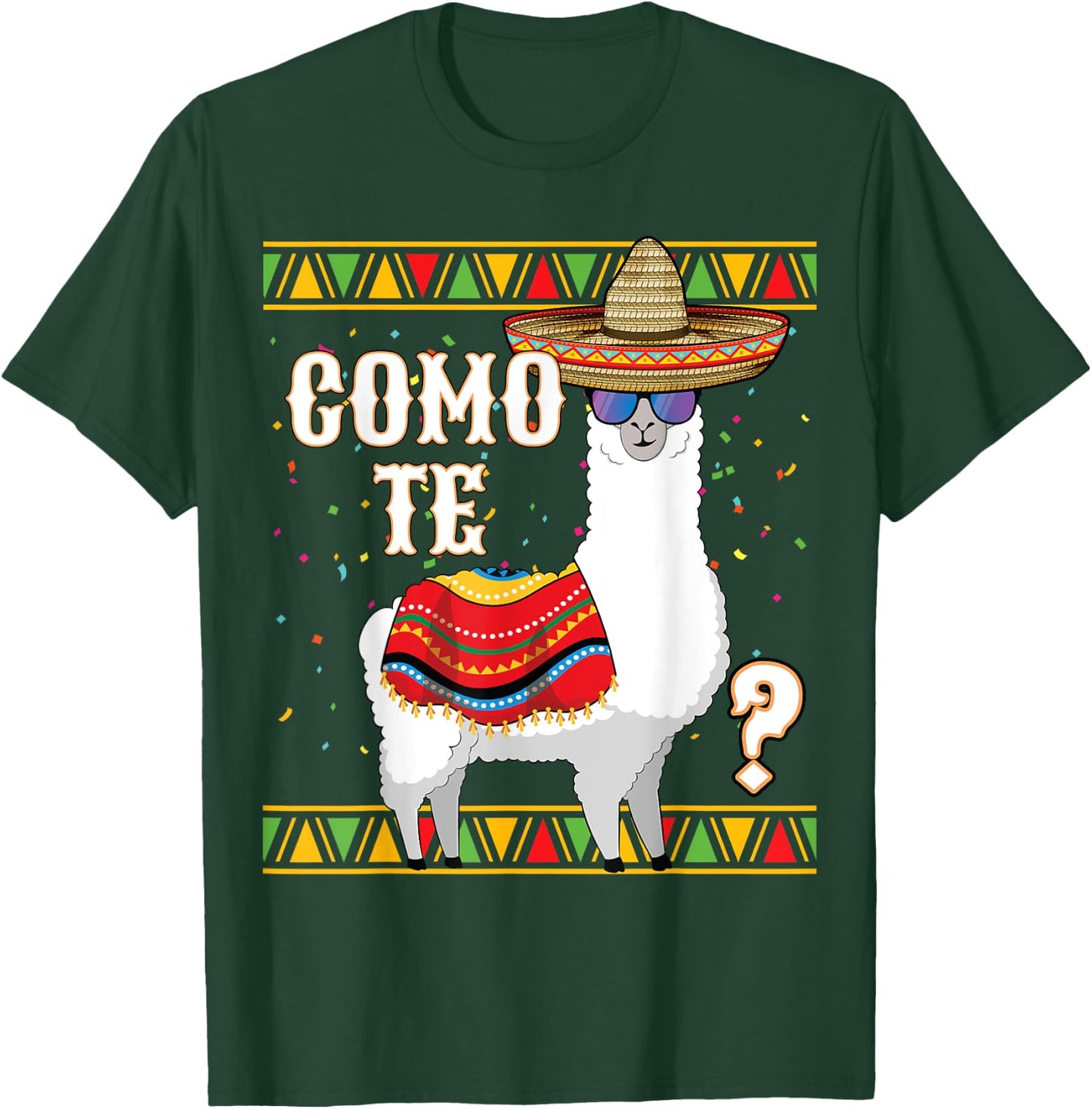 Como te Llama Mexican Sombrero Funny Cinco de Mayo Llama T-Shirt - T-Shirt | Forest