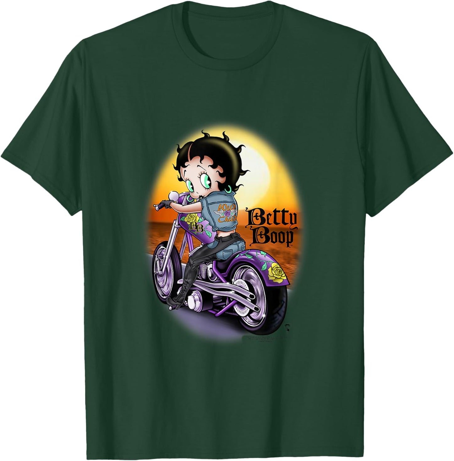 Betty Boop Wild Biker T-Shirt - T-Shirt | Forest