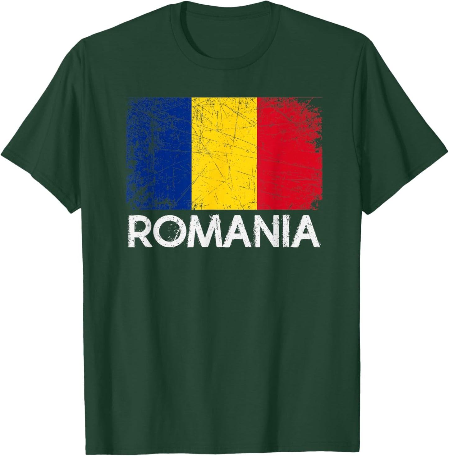 Romanian Flag | Vintage Made In Romania Gift T-Shirt - T-Shirt | Forest