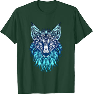 Arctic Fox Tribal Face Ornaments Antarctica Animal Fox T-Shirt - T-Shirt | Forest
