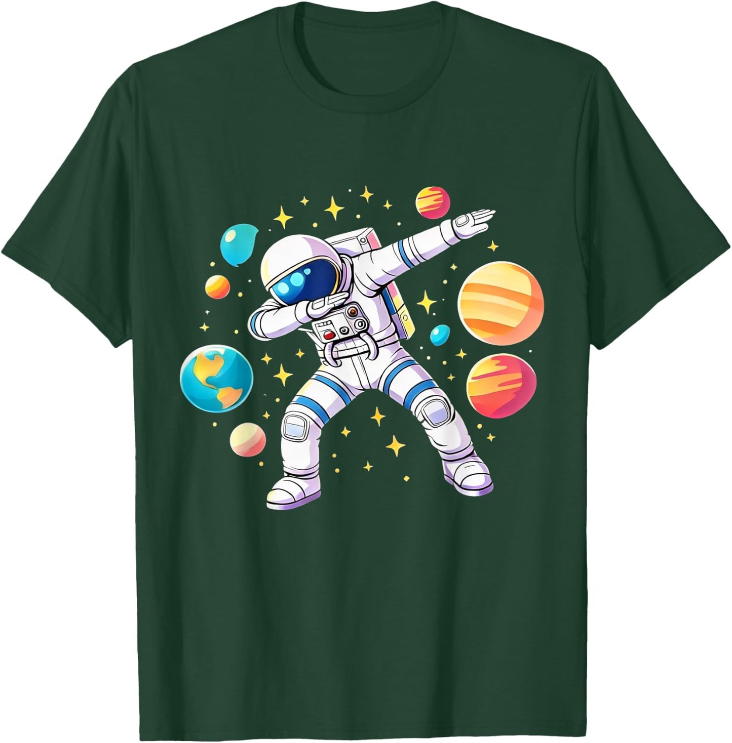 Astronaut Dabbing Funny Space Lover Cool Planets Boys Kids T-Shirt - T-Shirt | Forest