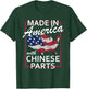 Made In America With Chinese Parts - Half American China T-Shirt - T-Shirt | Forest