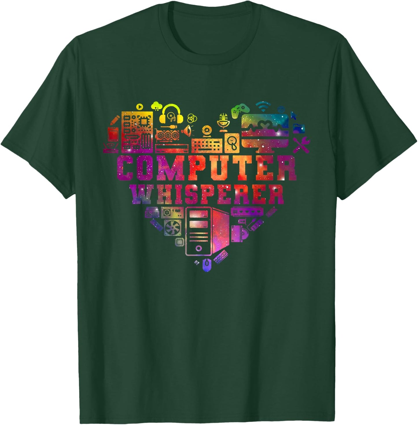 Computer Whisperer Heart Computer Lover T-Shirt - T-Shirt | Forest