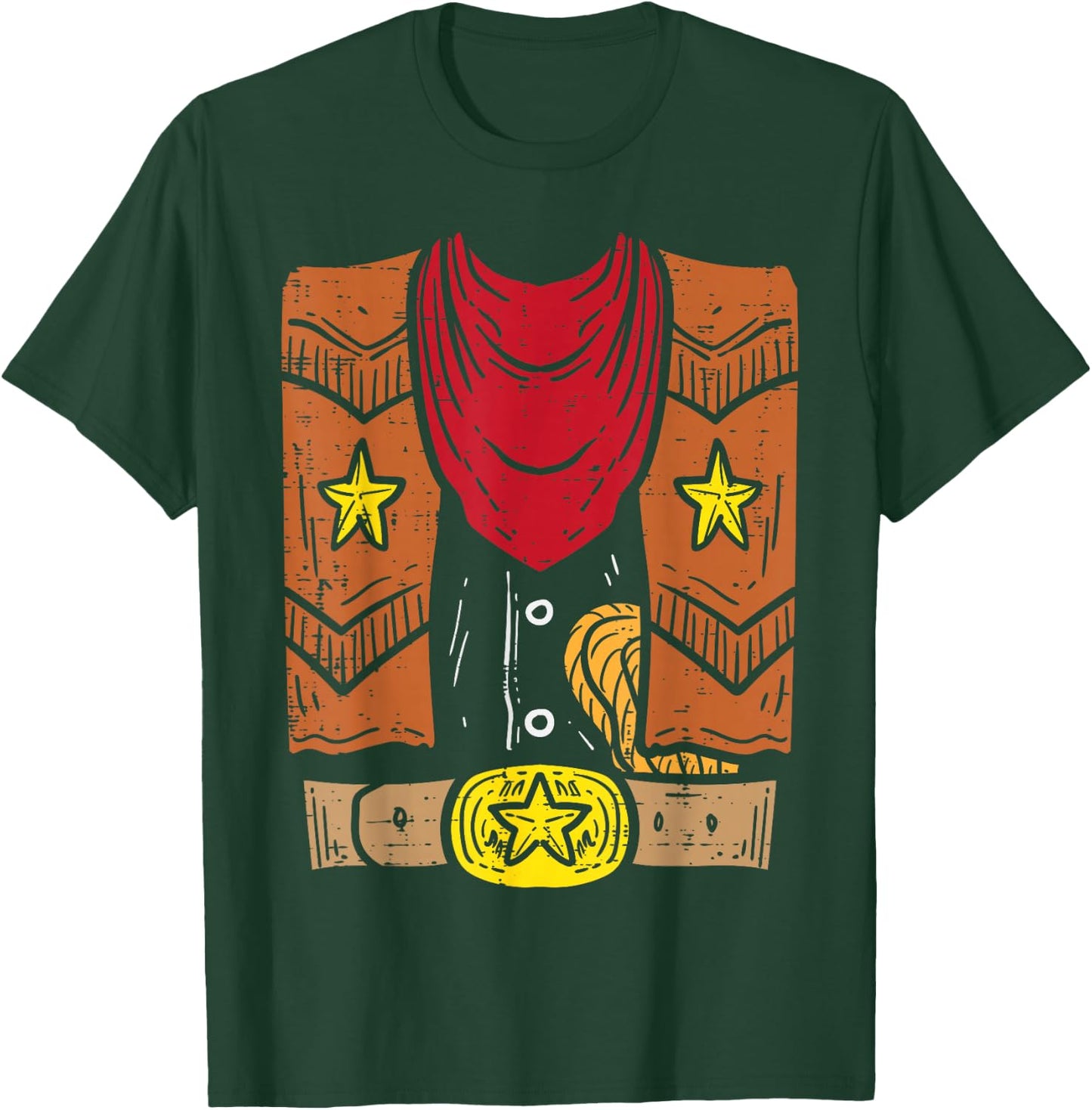 Cowboy Costume Cool Rodeo Country Halloween Men Boys Kids T-Shirt - T-Shirt | Forest
